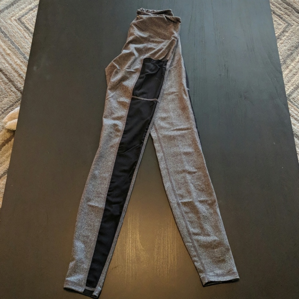 Gray and black mesh ankle leggings NWT